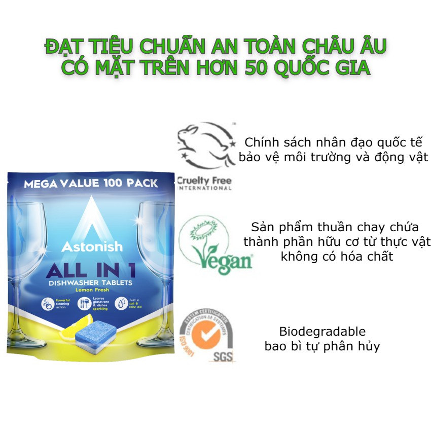 Viên rửa chén bát all in 1 Astonish C2171