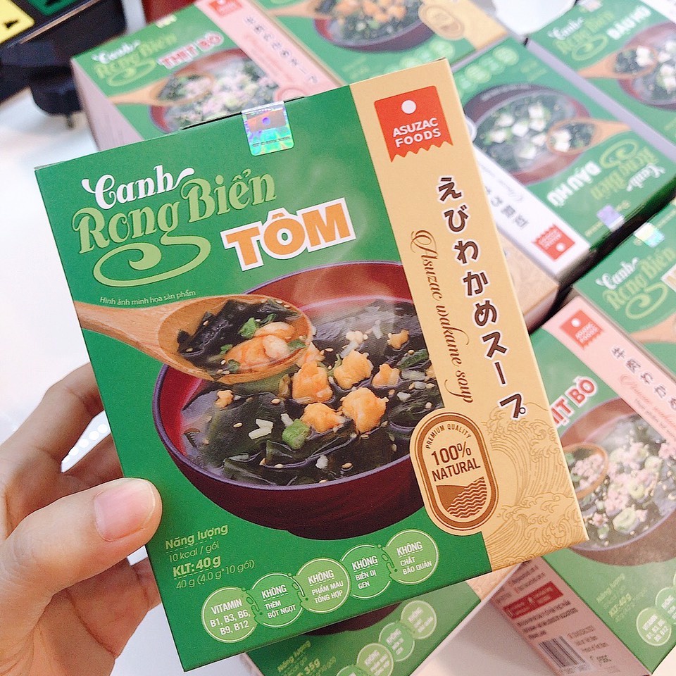 Canh rong biển đậu hủ, tôm, hến, thịt bò, miso Asuzac Foods | BigBuy360 - bigbuy360.vn