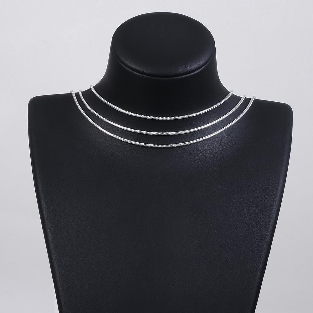 CACTU Vòng cổ Mạ Bạc 925 Mới 16 / 18 / 20 / 22 / 24 inch
