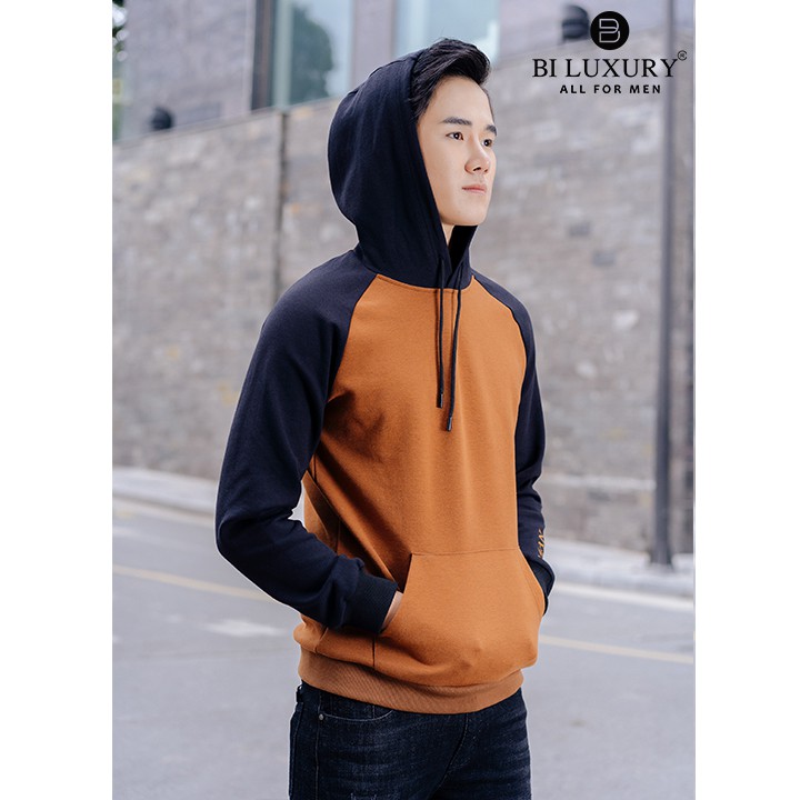 [Mã FAMALLT5 giảm 15% đơn 150K] Áo nỉ nam thể thao Biluxury có mũ hoodie màu vàng 4ANOT012VAB