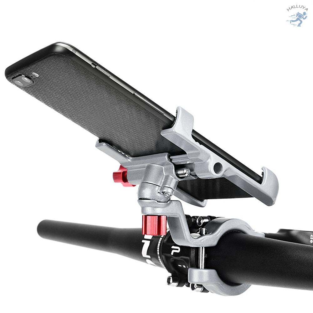 Kẹp đỡ điện thoại gắn tay lái xe đạp bằng nhôm có thể xoay 360 độ tiện lợi 31.8mm