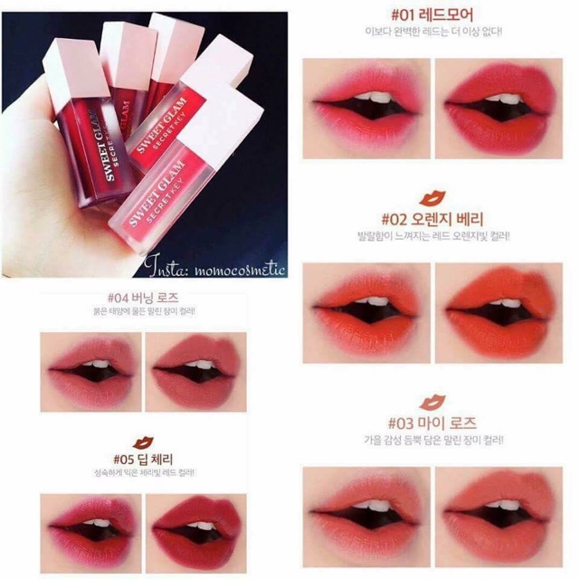 Đột phá mới trong công nghệ – kết hợp hoàn hảo 💋💋SON KEM SECRET KEY SWEET GLAM VELVET TINT