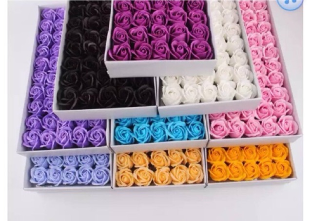 Hộp hồng sáp thơm Vĩnh cửu 50 bông 3 lớp