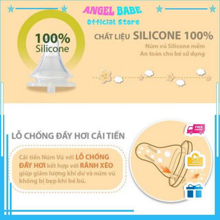 Set 2 ti bình sữa cổ hẹp Wesser