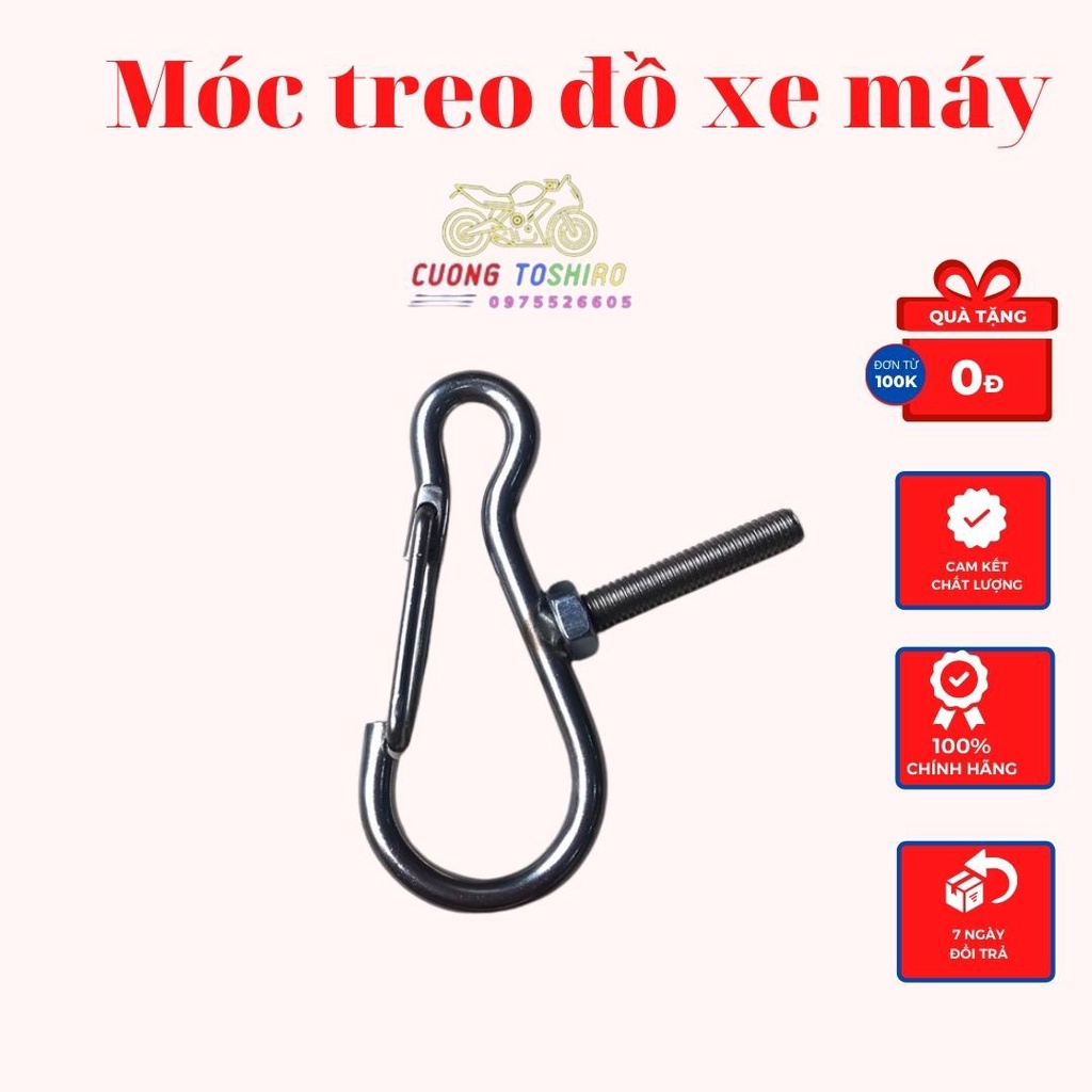 Móc treo đồ xe máy loại kẹp inox titan 7 màu gắn cho mọi dòng xe như wave, sirius, Ab, dream...  (giá 1 cái)