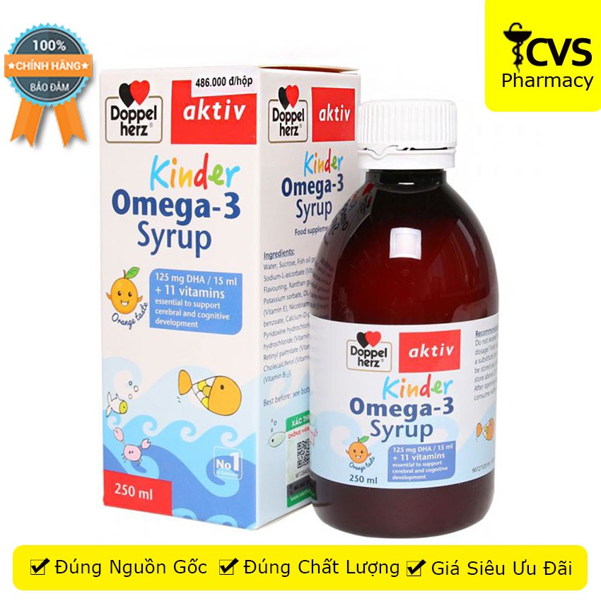 Kinder Omega 3 Syrup 250ml - Siro Hỗ Trợ Phát Triễn Não Bộ &amp; Rối Loạn Tăng Động Ở Trẻ - cvspharmacy