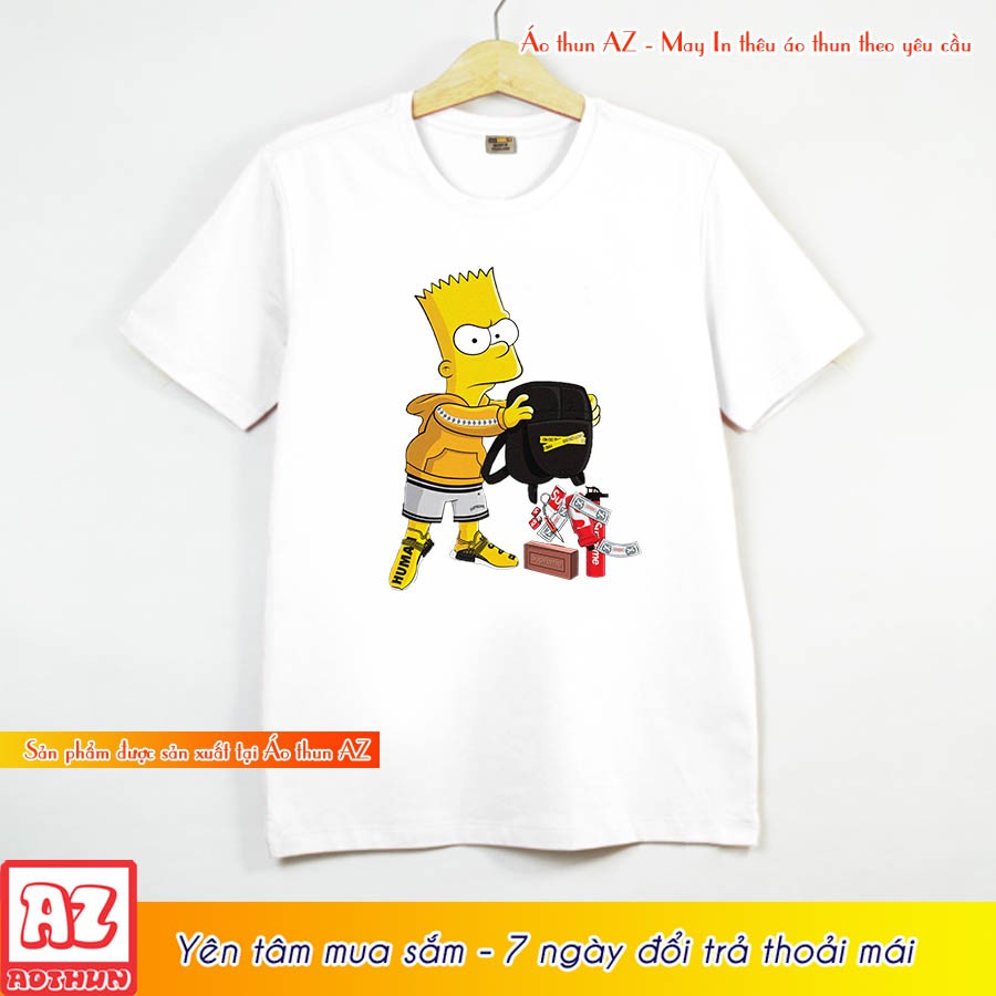 Áo thun teen in hình Simpson - Form rộng BIGSIZE AZ F2041