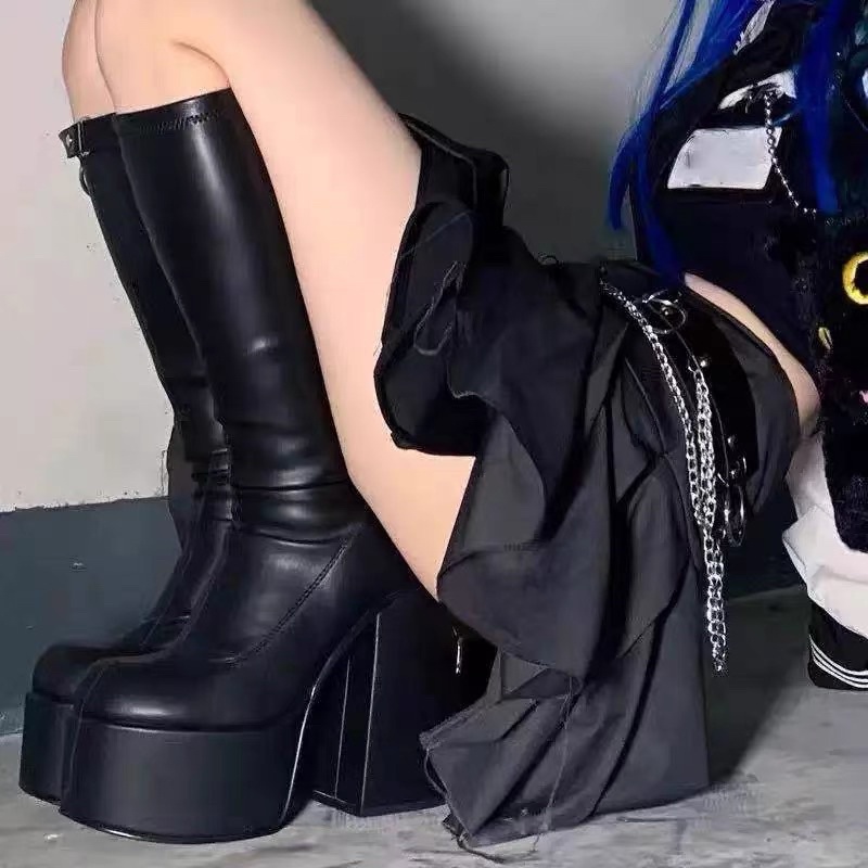 TKLIHN Giày BOOTS cao cổ phong cách Y2K HOT TREND 2022 boots cao gót