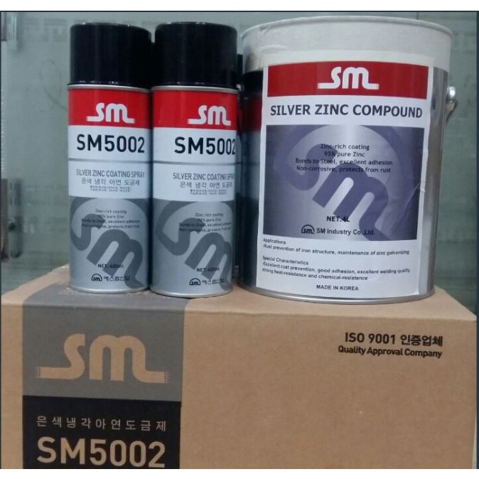 Sơn xịt mạ kẽm SM-5002 420ml Nurichem Hàn Quốc