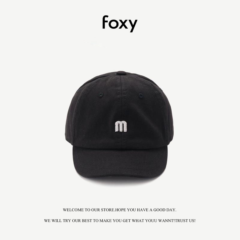 Mũ Chìa Mũ Bóng Chày FOXY Vải Cotton Thêu Chữ Phong Cách Hàn Quốc - FOY003
