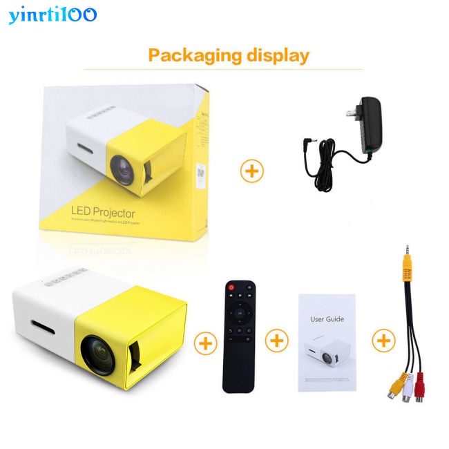 Máy ChiếU Gia ĐìNh Yinrti100 YG300 1080P Usb Hdmi-Compable AV SD KèM Phụ KiệN