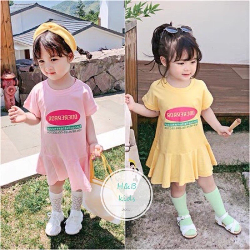 Váy cho bé gái váy xuông đuôi cá chất cotton nhiều màu cho bé 12-30kg mã QATE V025