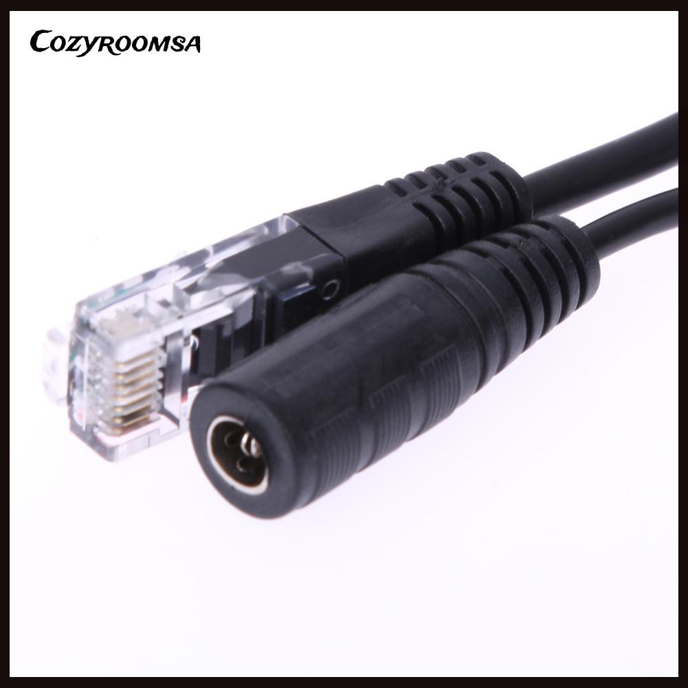 Bộ dây cáp chuyển đổi hai đầu tách nguồn PoE màu đen