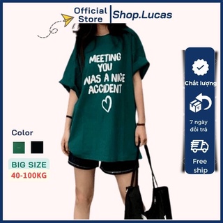 Áo thun xanh lá cây đậm xanh rêu Meeting you nam nữ áo phông unisex vải cotton thoáng mát cổ tròn - shop.lucas