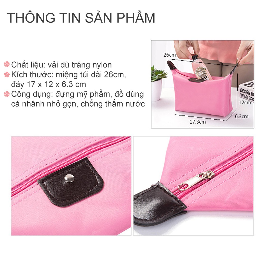 Túi đựng mỹ phẩm chống thấm nước 17 x 12 cm đáy 6 cm - Katta - PK123