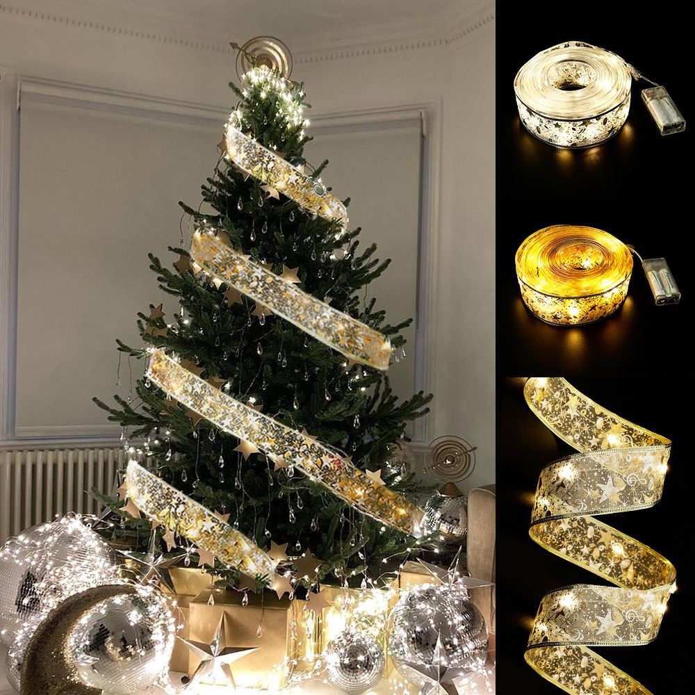 Dây đèn LED 50 bóng hai lớp trang trí Giáng sinh DIY nhiều màu tùy chọn
