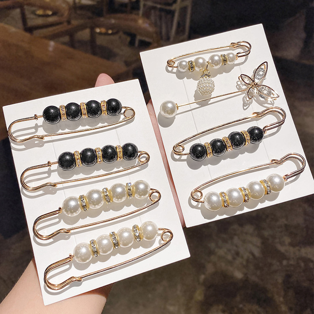 1 set ghim cài áo đính ngọc trai nhân tạo xinh xắn