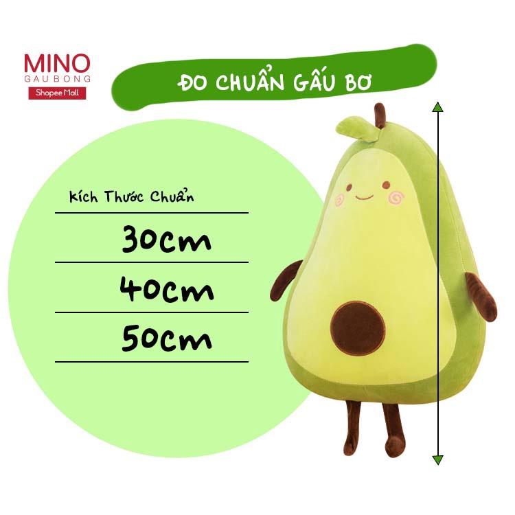 Gấu Bông Quả Bơ Ôm, Tựa Lưng Giúp Thư Giãn MINO STORE TH115