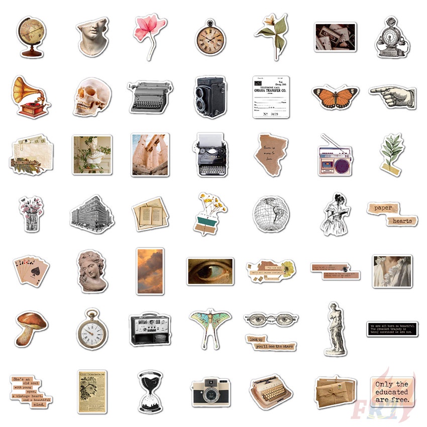 ❉ Bộ 03 Miếng Dán Victorian Memory Series Dễ Thương Kiểu Retro ❉ Bộ 50 Miếng Dán Trang Trí Vali Laptop Ván Trượt DIY Thời Trang