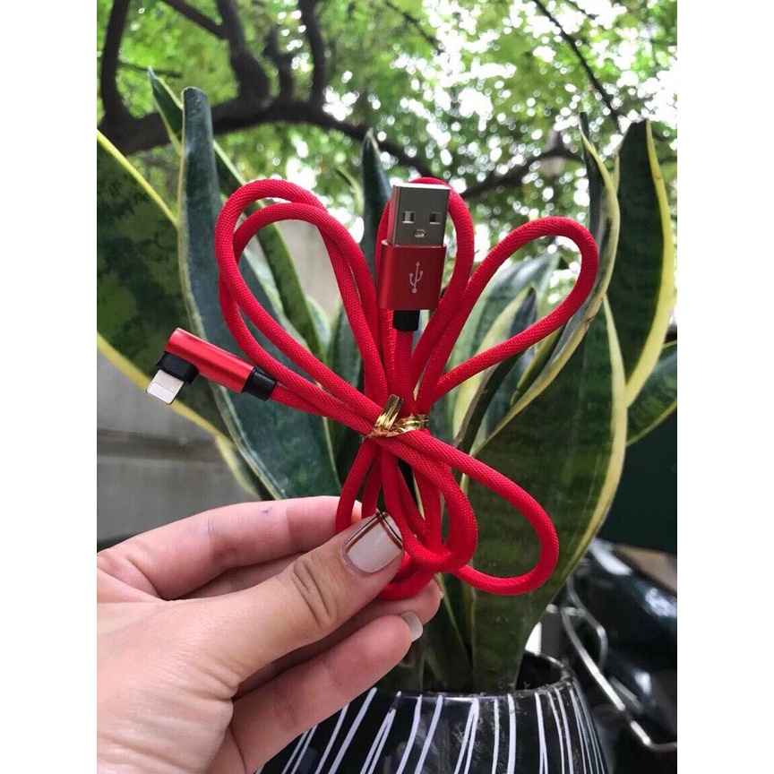 Cáp dù sạc nhanh 2a dài 1m2 chân vuông IPhone