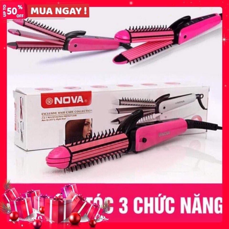 Máy là,ép,uốn,dập xù tóc 3-1 Nova