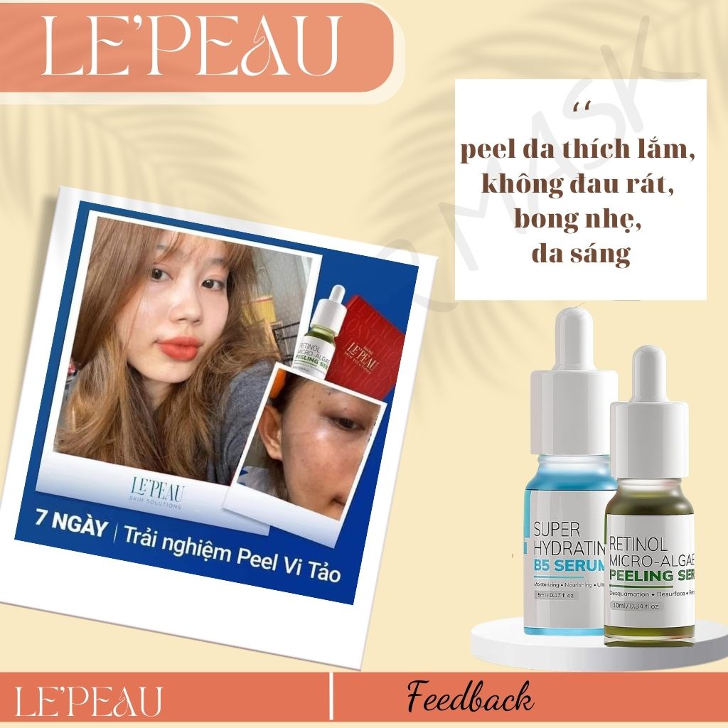 [DATE MỚI]Peel da vi tảo retinol Le Peau 10ml, tái tạo da sinh học, peel da tại nhà, sáng da, mờ thâm.