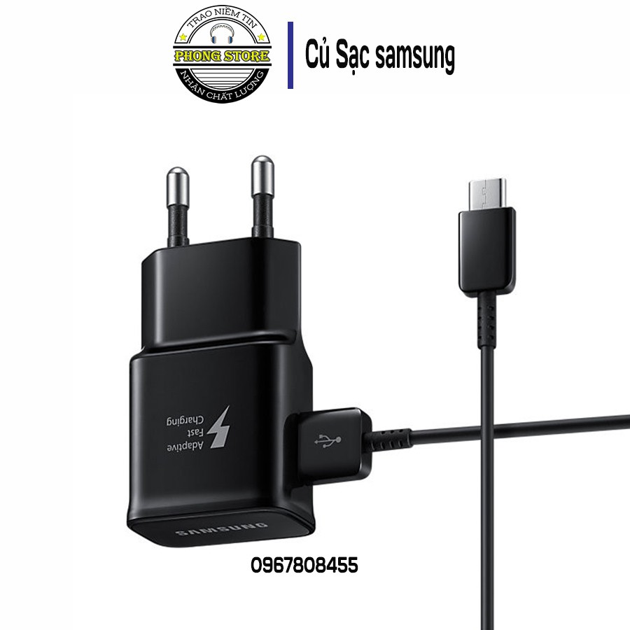 Bộ sạc nhanh samsung, dây cáp sạc type c Quick Charge 2.0 dùng cho điện thoại S8 S9 S10 - phong store