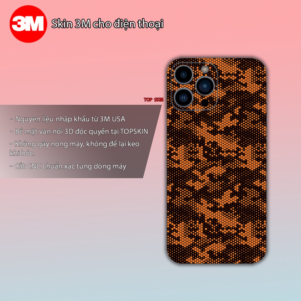 Miếng Dán Skin điện thoại - Skin 3M mẫu mamba cam vân nổi  - Có mẫu cho tất cả các dòng điện thoại...