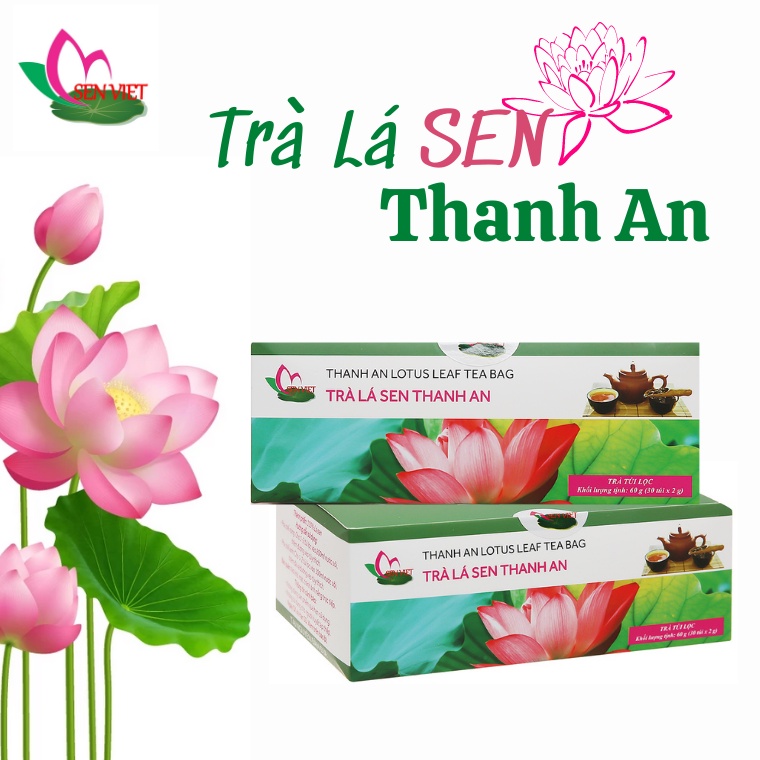 Trà lá sen túi lọc Thanh An hộp 30 túi Trà sen ngủ ngon, đẹp dáng