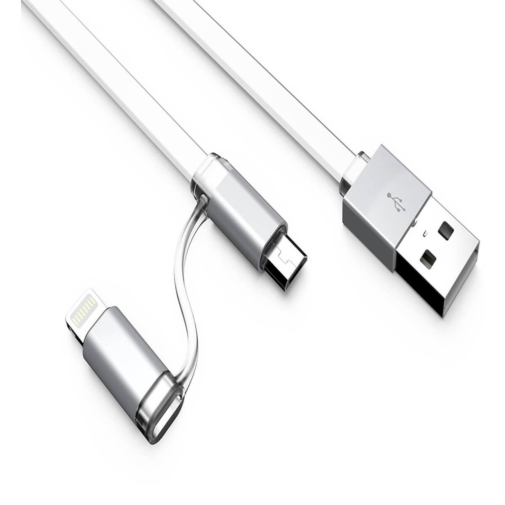 Cáp sạc nhanh 2 in 1 Lingtning và Micro USB Titan CA12 - Trắng