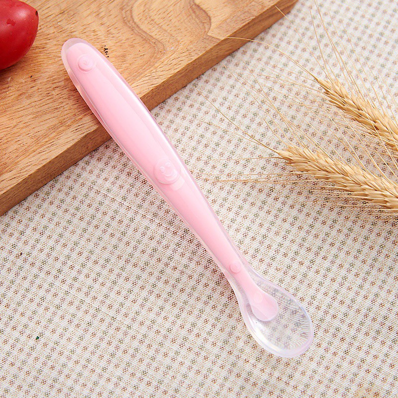 Combo 2 Thìa Ăn Dặm Chống Nóng Cho Bé , Thìa Ăn Dặm Silicon Bảo Vệ Nướu Cho Bé