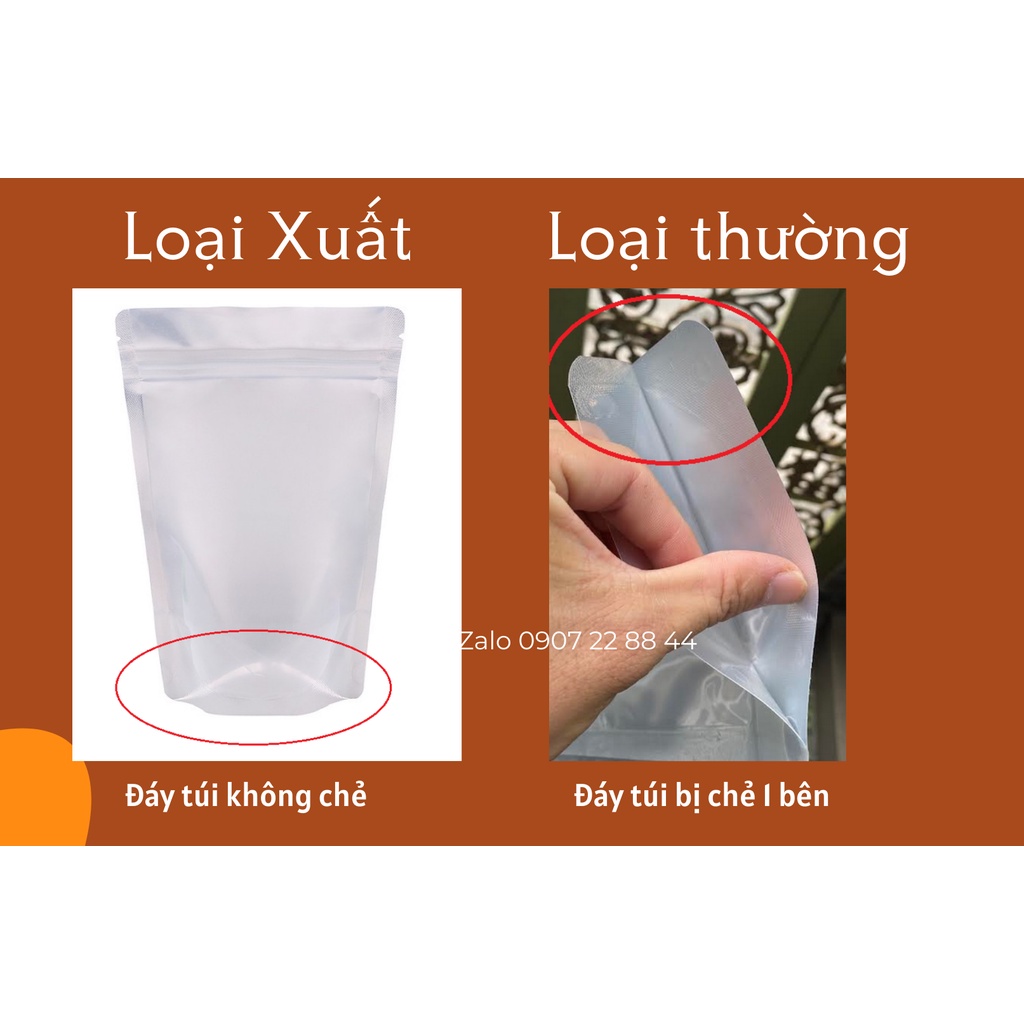 1KG TÚI ZIP BẠC ĐÁY ĐỨNG