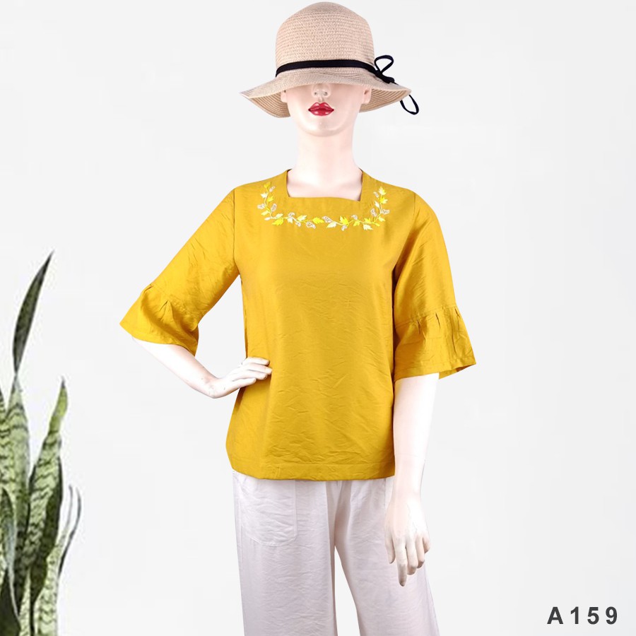 ÁO TƠ ĐŨI HỌA TIẾT THÊU TAY A159