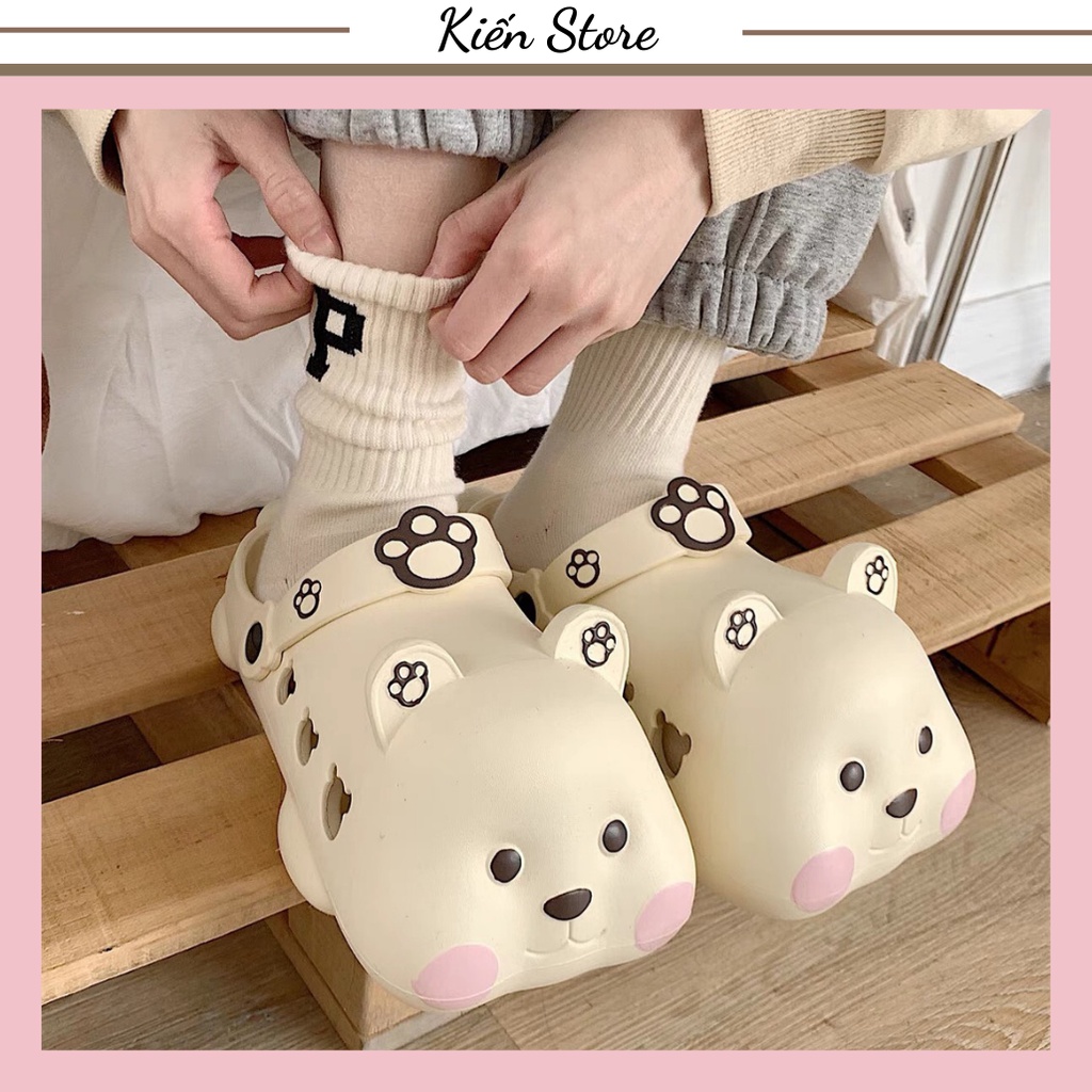 Dép sục cross gấu má hồng dễ thương cute nam nữ 🐻 Mã 14A