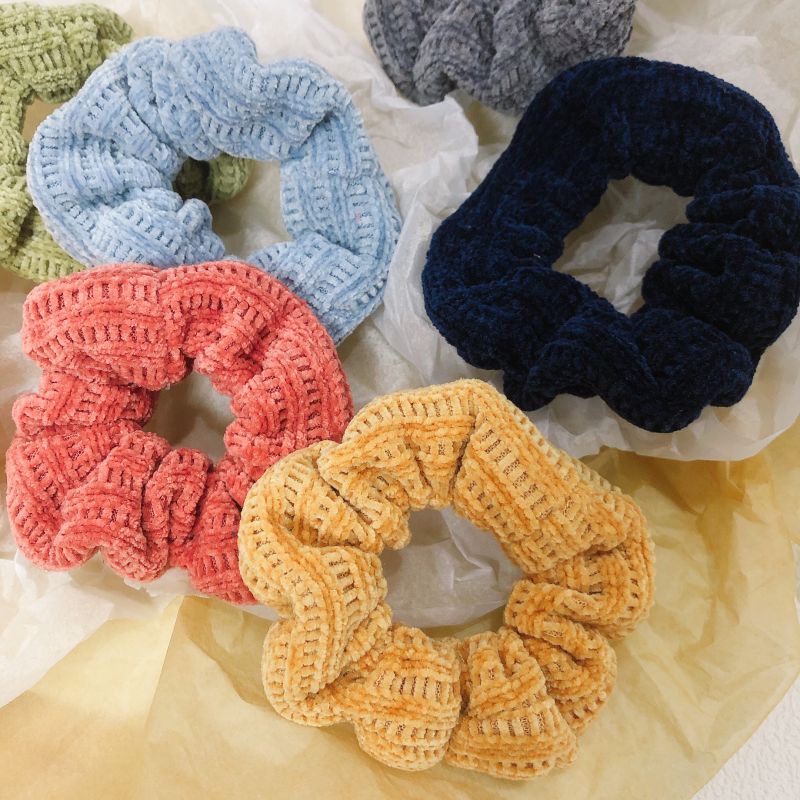 Dây buộc tóc dệt kim nhiều màu sắc ngọt ngào đơn giản dễ thương