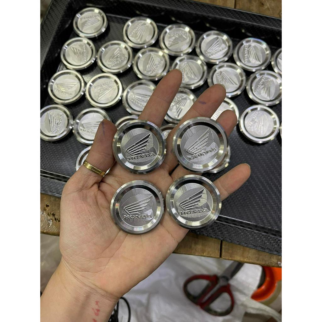(Nút carte logo cánh chim honda ) Nút che sên Salaya inox xe Honda , nắp đậy hộp sên , hộp xích