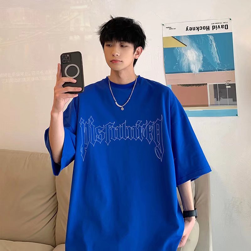 Áo Thun Tay Ngắn Dáng Rộng In Chữ Cỡ Lớn M-8XL Phong Cách Hip Hop Thời Trang Mùa Hè Cho Nam