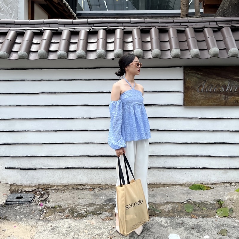 Áo kiểu trễ vai tay bồng mặc được 2 kiểu Elite Shirt - Miahou Closet