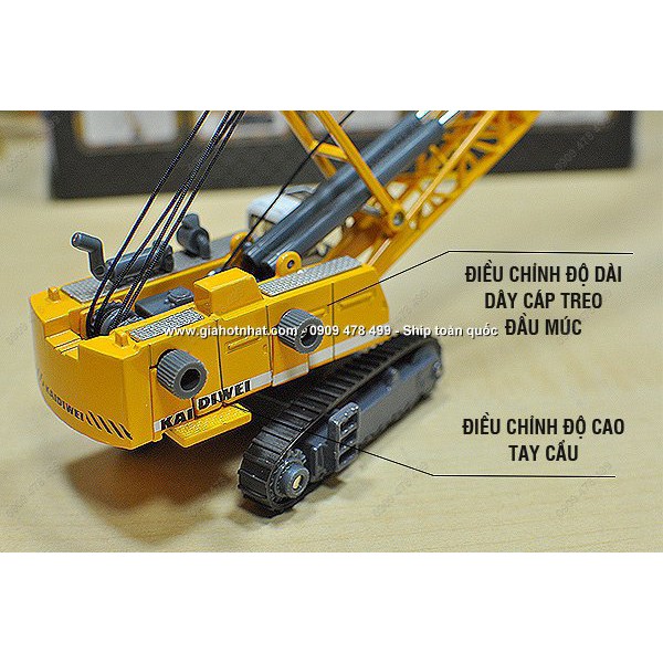 Mô Hình Kim Loại Xe Cẩu Múc Gầu Bánh Xích Tỉ Lệ 1/87 - Kdw - 9913