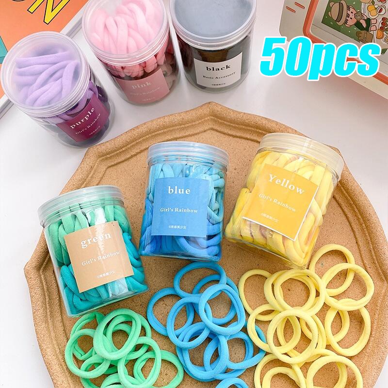 Dây Buộc Tóc Cao Su Co Giãn Tốt Màu Sắc Đơn Giản Thời Trang Cho Nữ