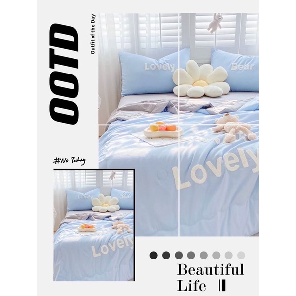 Bộ ga gối chăn trần hè đũi rất mềm msij , thoáng mát ,an toàn