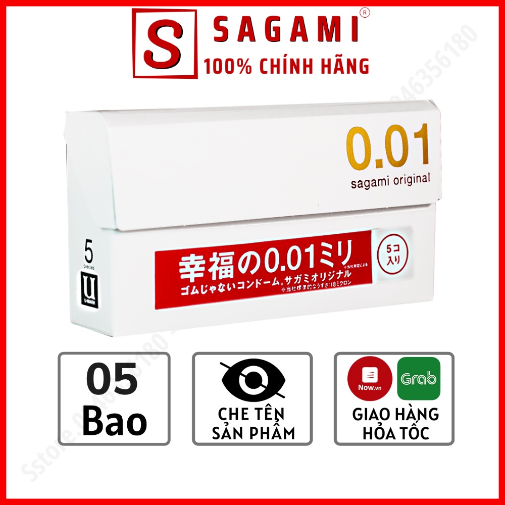 Bao Cao Su Sagami Original 001 Non Latex – BCS Siêu Mỏng, Siêu Dai, Độ Bền Cao – Hộp 5 Chiếc B0015