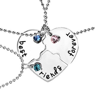 3pcs/Set best friends forever Heat Puzzles Pendant Necklace