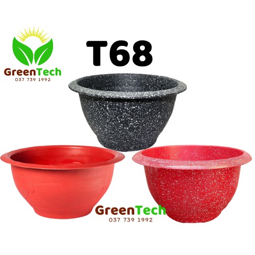 [ Giá Sỉ ] Chậu Nhựa Trồng Cây T68, Chậu Giả Đá T68,