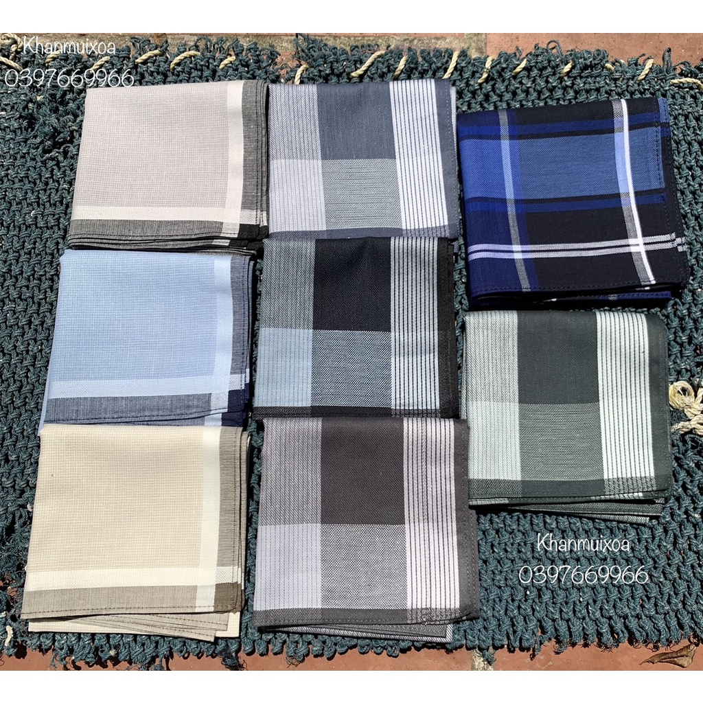 KHĂN MÙI XOA NAM NỮ cotton. . kích thước 40-42-45 cm
