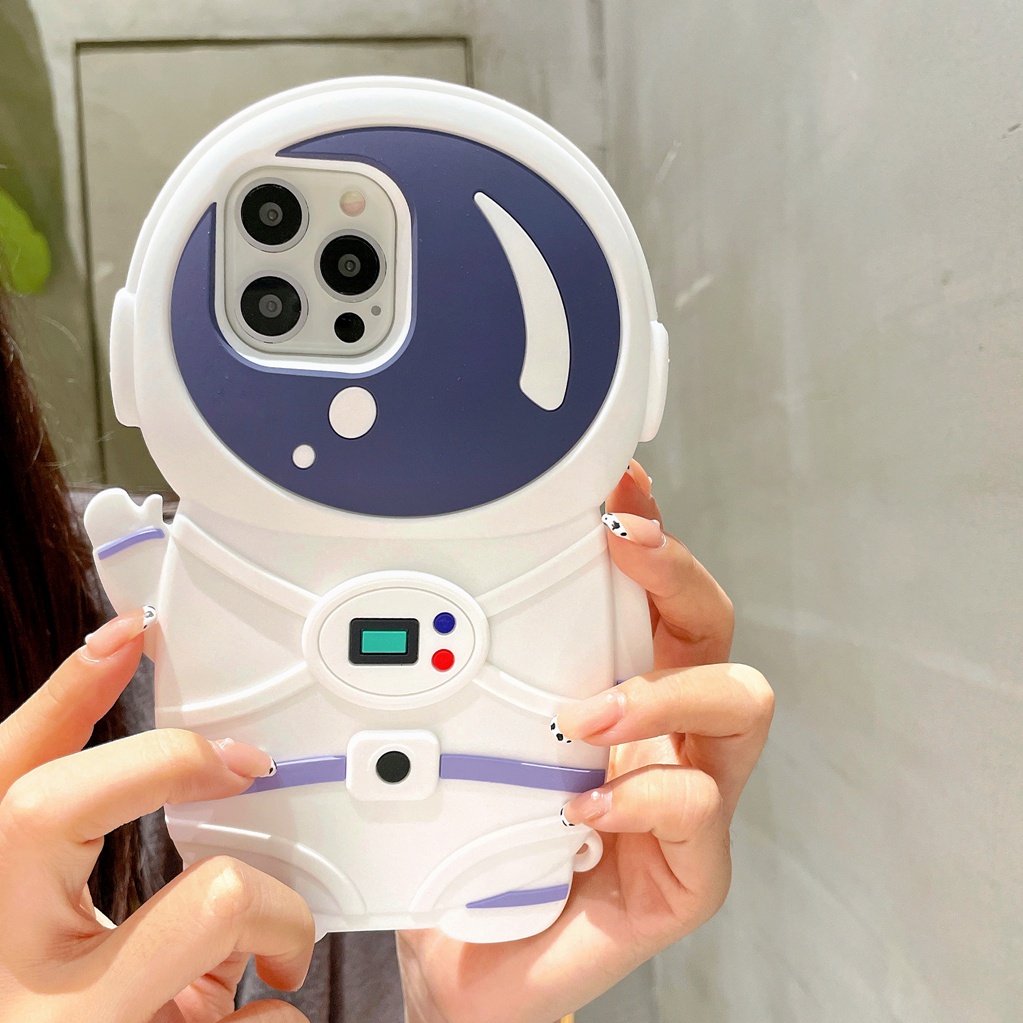 Ốp Điện Thoại Silicon Mềm Hình Phi Hành Gia 3D Cho Iphone 14 14 pro max 14 PLUS 13 12 pro max 11 pro max xs max xr x 7 8 PLUS 6 6S PLUS