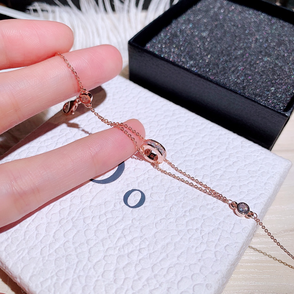 Vòng Tay Mạ Vàng 18k Đính Đá Zircon Đơn Giản Thời Trang Cho Nữ