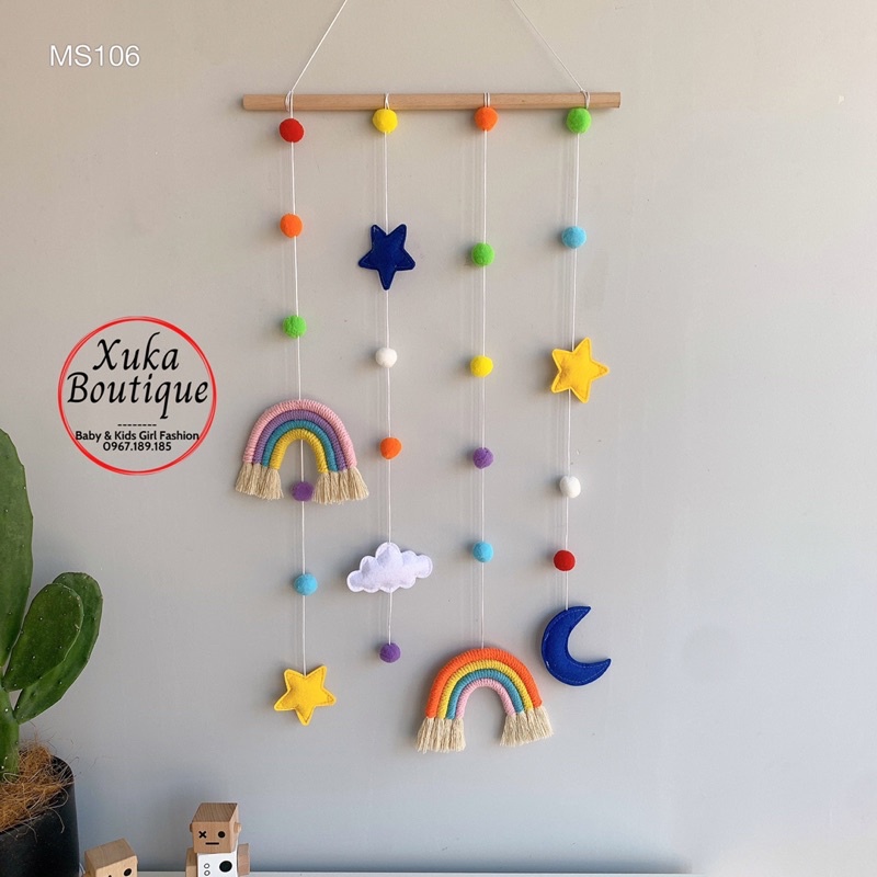 Phụ Kiện Treo Tường Kẹp Tóc Cho Bé Hình Cầu Vồng Màu Sắc Đẹp Mắt Thích Hợp Trang Trí Phòng