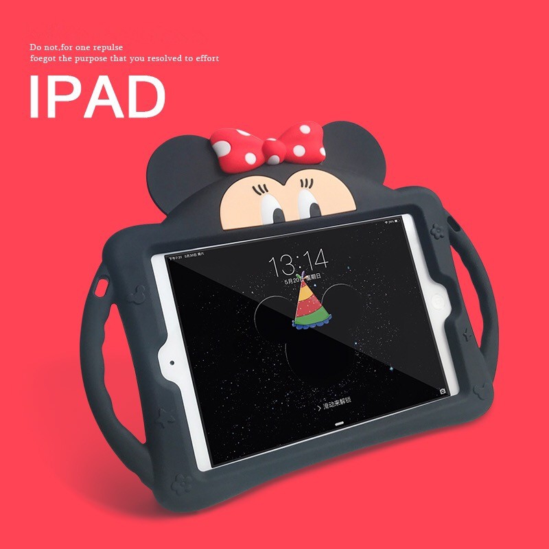 Ốp lưng máy tính bảng silicon hoạt hình có giá đỡ cho IPad 9.7 2017 2018 ipad 10.2 Pro 9.7 Air 1 2