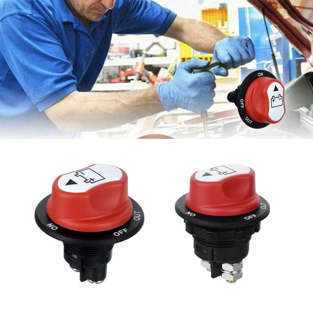 Lesonss 12V-24V 50A/100A High Current Switch Car Auto RV Marine Boat Battery Selector Isolator Disconnect Rotary Switch Cut